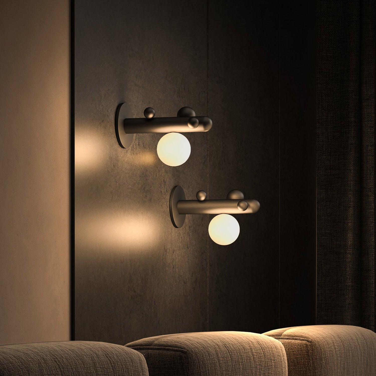 Saguaro Helio Opal Globe Wall Sconce