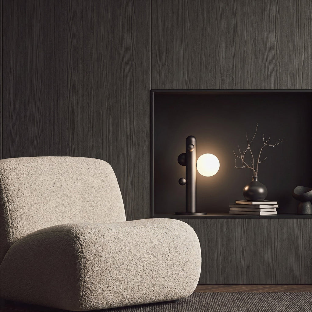 Saguaro Totem Orb Table Lamp in Matte Black