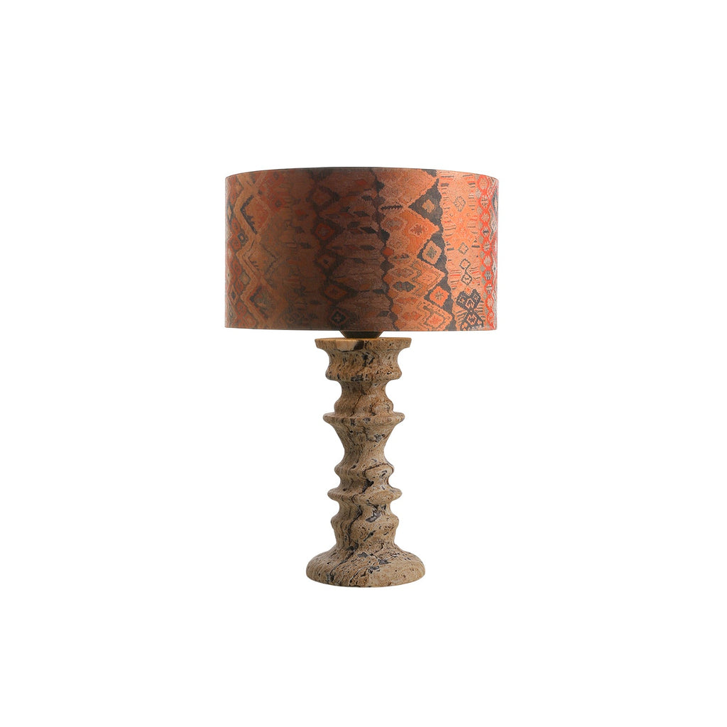 Sahar Ridged Travertine Totem Table Lamp