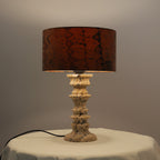 Sahar Ridged Travertine Totem Table Lamp