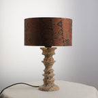 Sahar Ridged Travertine Totem Table Lamp