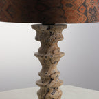 Sahar Ridged Travertine Totem Table Lamp