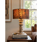 Sahar Ridged Travertine Totem Table Lamp