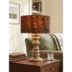 Sahar Ridged Travertine Totem Table Lamp