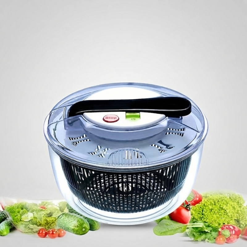 Salad Spinner Removable Colander Multipurpose Bowl Compact Design
