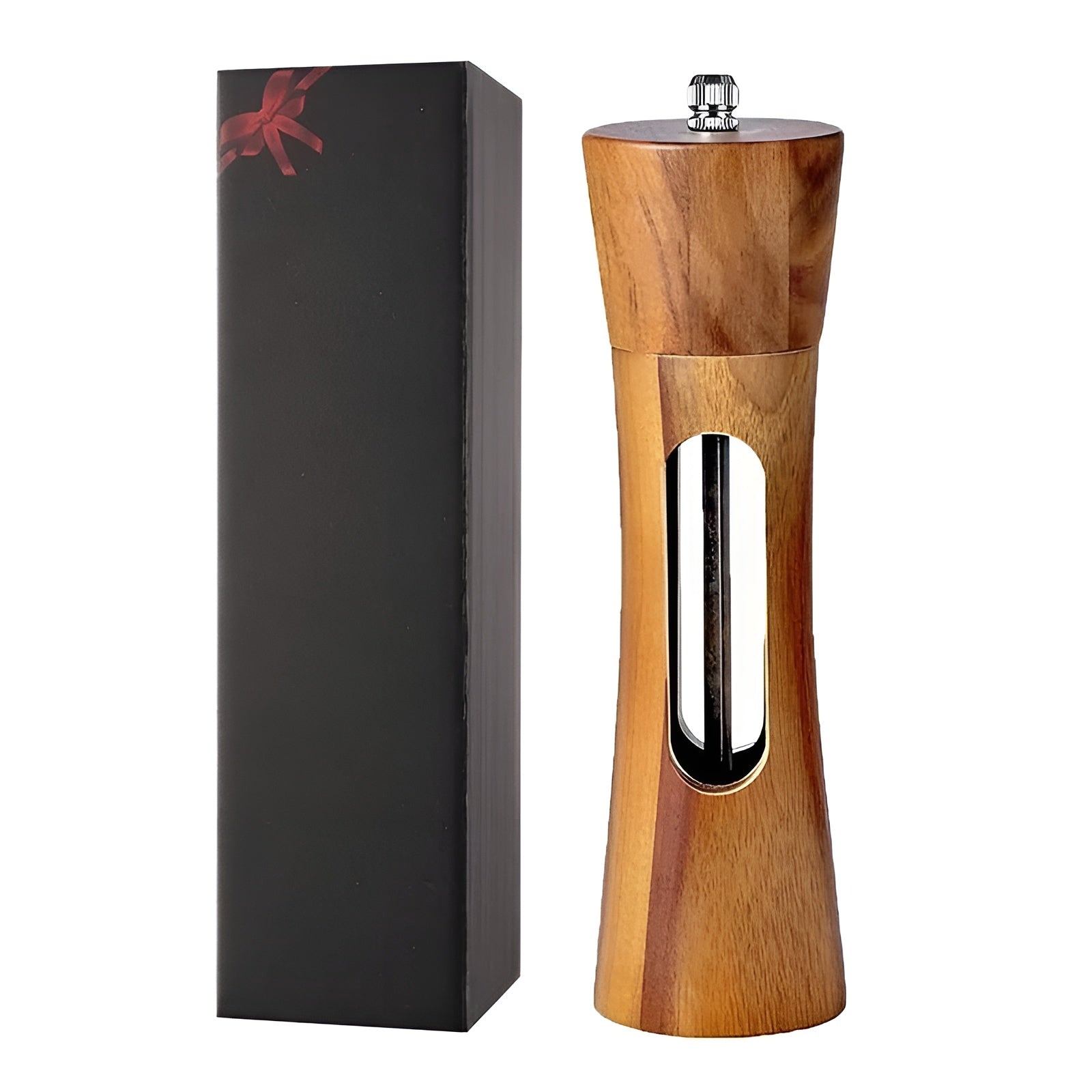Salt and Pepper Mill Set, Adjustable Grind Levels, Wooden Construction