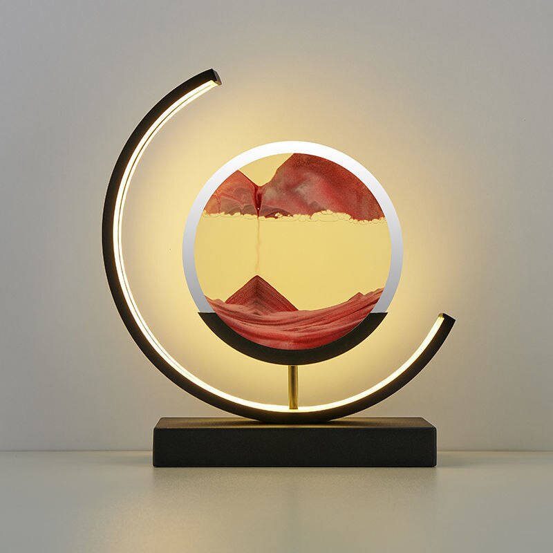SandLumen: Moving Sand Picture Table Lamp with LED Lighting