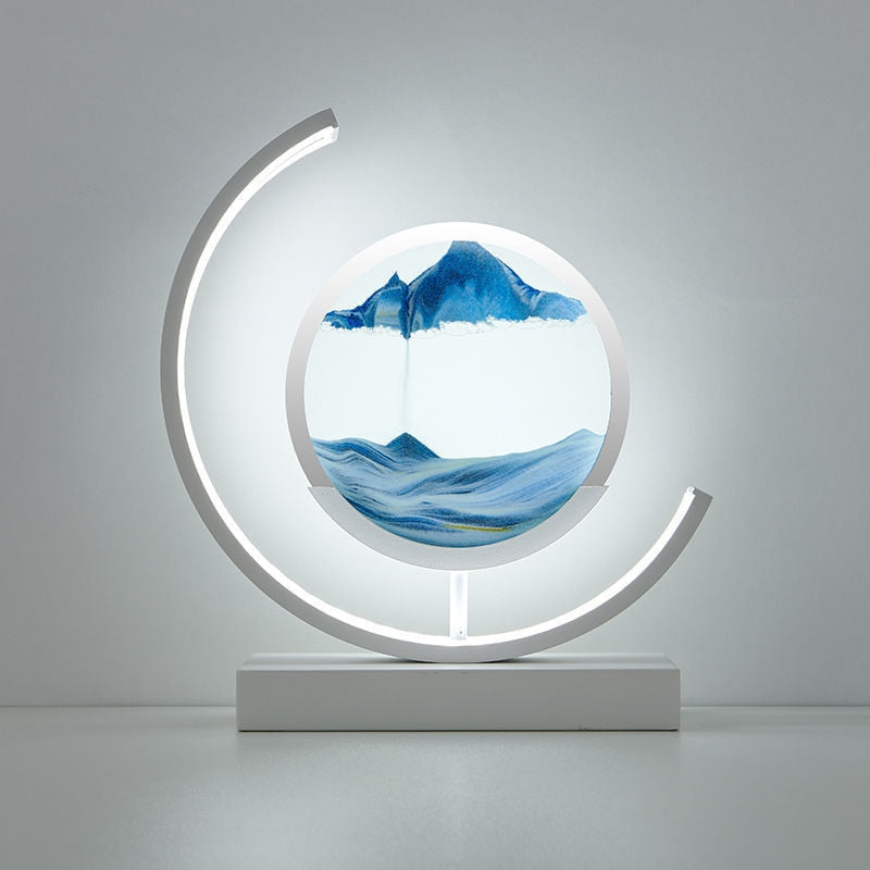 SandLumen: Moving Sand Picture Table Lamp with LED Lighting