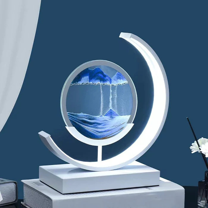 SandLumen: Moving Sand Picture Table Lamp with LED Lighting