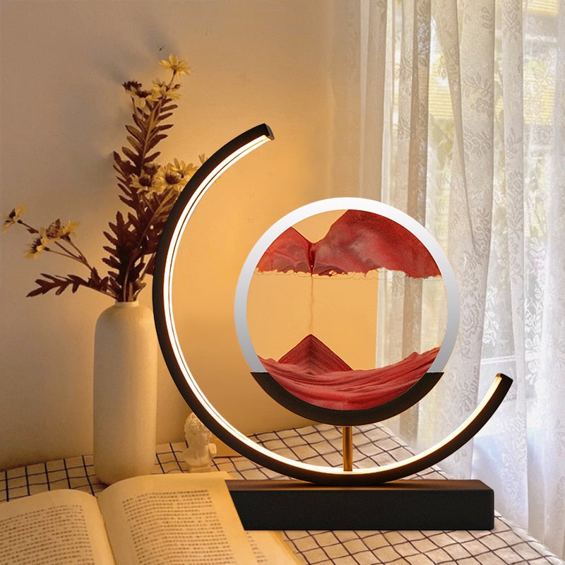 SandLumen: Moving Sand Picture Table Lamp with LED Lighting