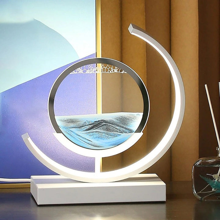 SandLumen: Moving Sand Picture Table Lamp with LED Lighting