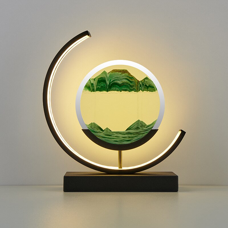 SandLumen: Moving Sand Picture Table Lamp with LED Lighting