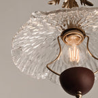 Floral Metalwork Pendant Lamp, Antique Copper
