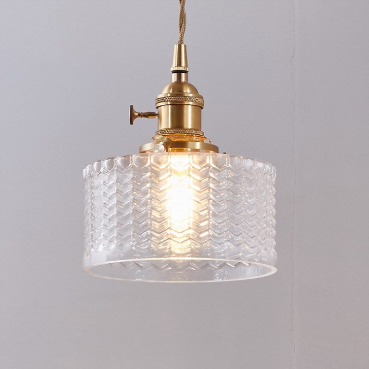 SatoriLux: Minimalist Pendant Light Glass Round with Brass Details, LED E27 – for Dining Room & Reading Room
