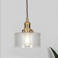 SatoriLux: Minimalist Pendant Light Glass Round with Brass Details, LED E27 – for Dining Room & Reading Room