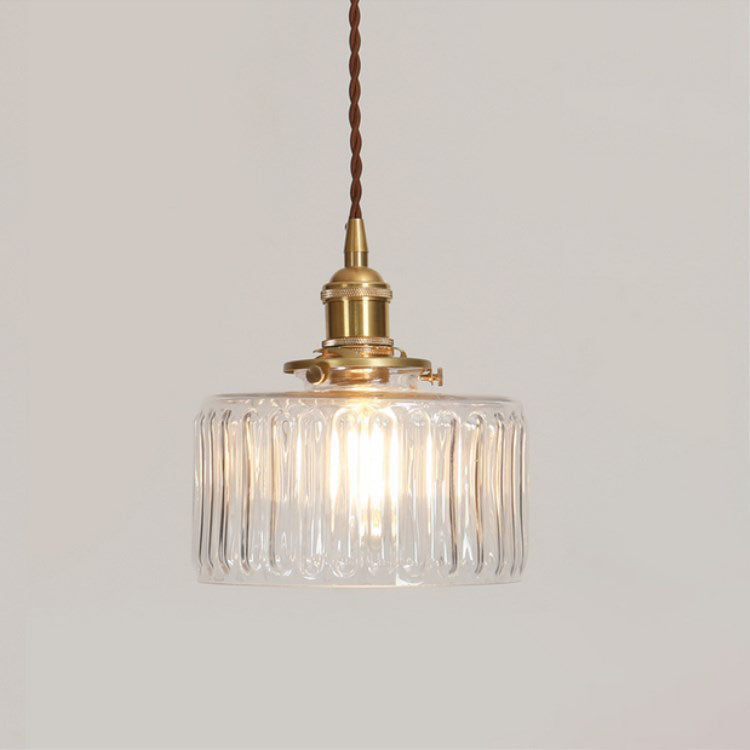 SatoriLux: Minimalist Pendant Light Glass Round with Brass Details, LED E27 – for Dining Room & Reading Room