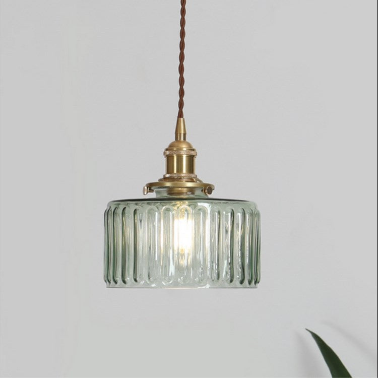 SatoriLux: Minimalist Pendant Light Glass Round with Brass Details, LED E27 – for Dining Room & Reading Room