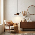 Saturn Celestial Walnut Orb Pendant Light