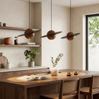 Saturn Celestial Walnut Orb Pendant Light