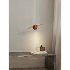 Saturn Celestial Walnut Orb Pendant Light