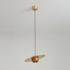 Saturn Celestial Walnut Orb Pendant Light