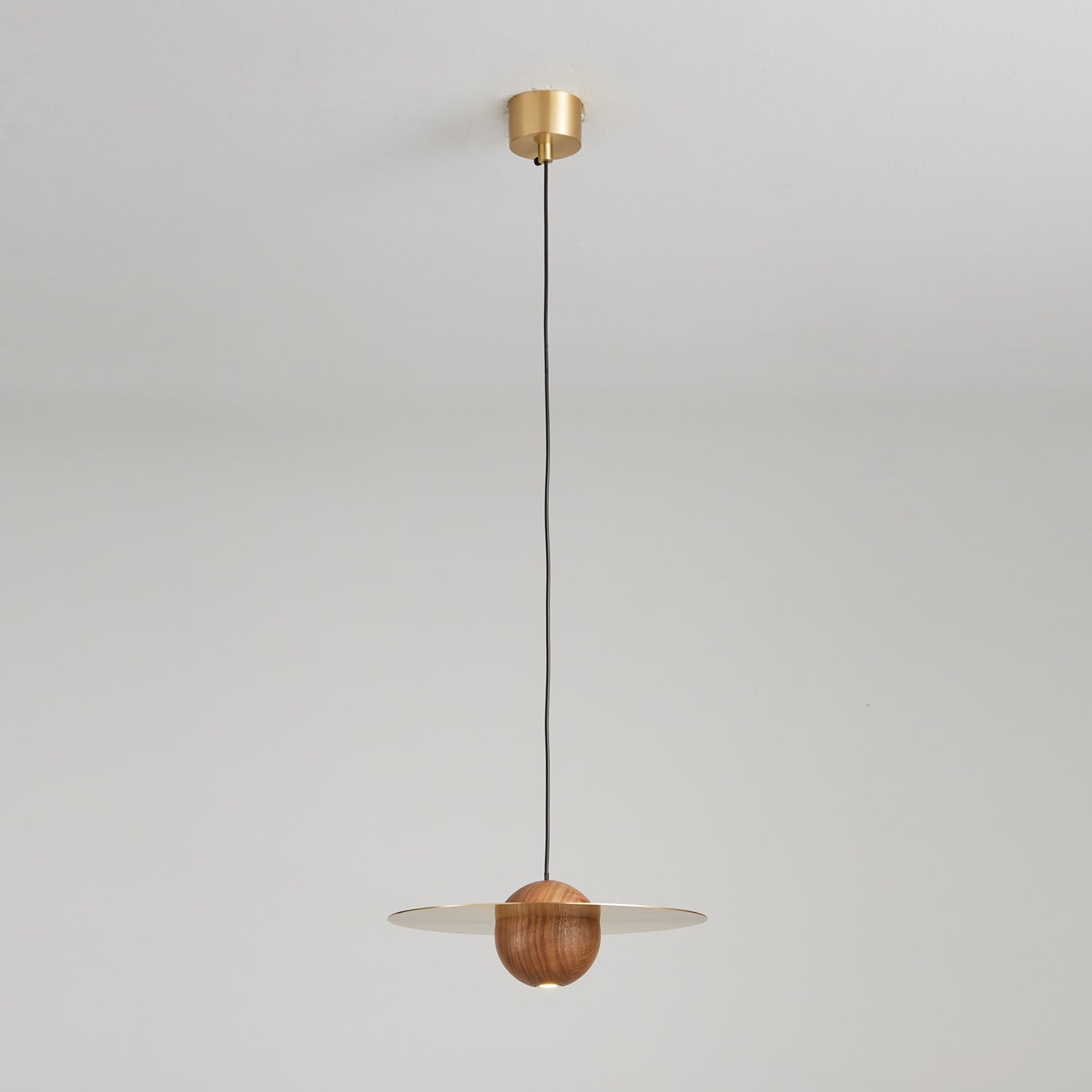 Saturn Celestial Walnut Orb Pendant Light