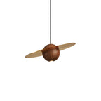 Saturn Celestial Walnut Orb Pendant Light