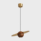 Saturn Celestial Walnut Orb Pendant Light