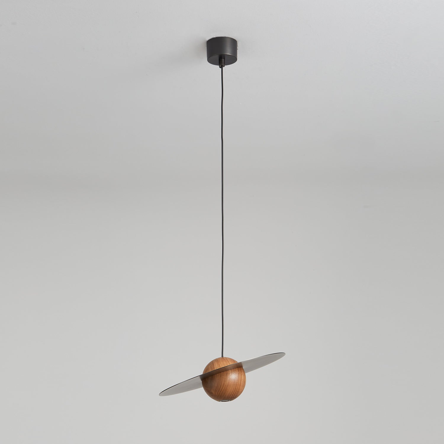 Saturn Celestial Walnut Orb Pendant Light