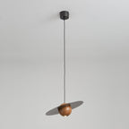 Saturn Celestial Walnut Orb Pendant Light