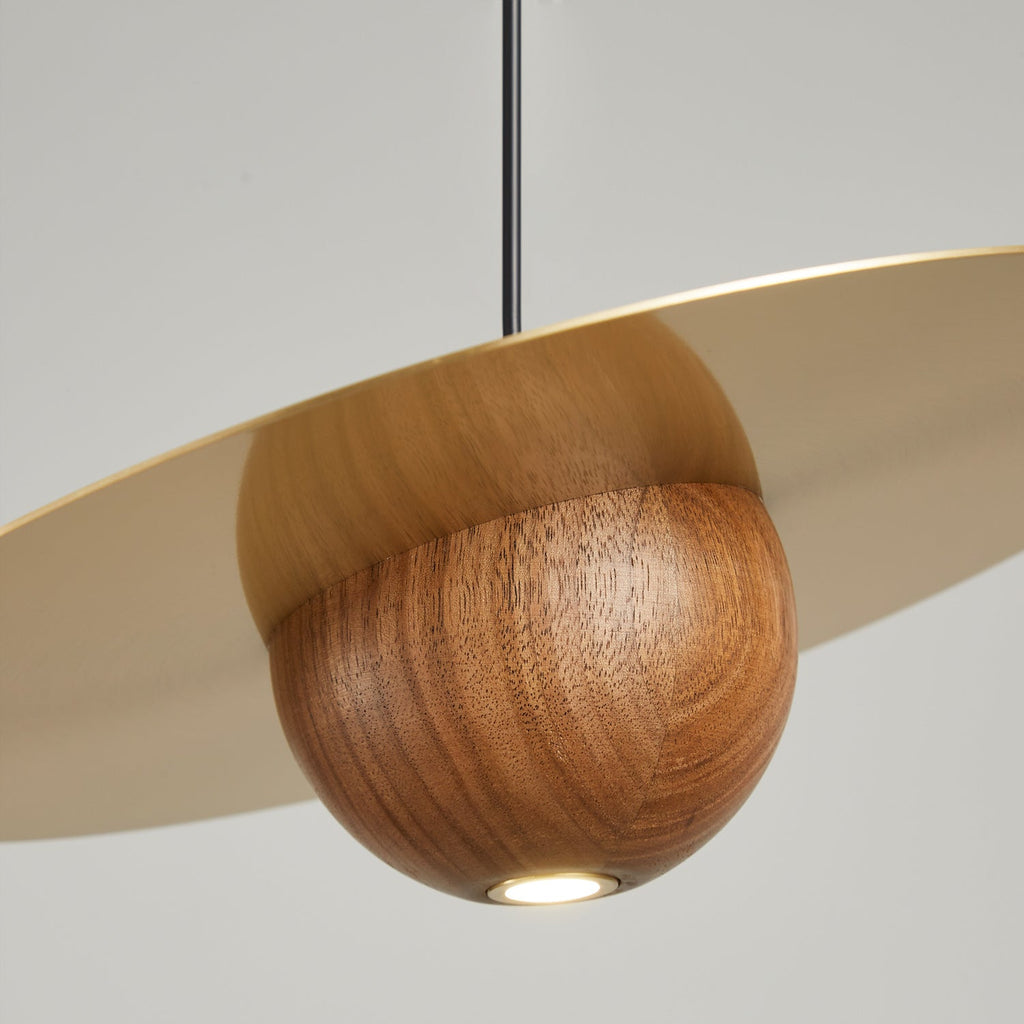 Saturn Celestial Walnut Orb Pendant Light
