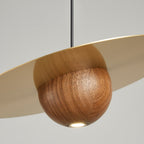 Saturn Celestial Walnut Orb Pendant Light