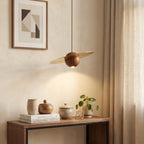 Saturn Celestial Walnut Orb Pendant Light