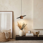Saturn Celestial Walnut Orb Pendant Light