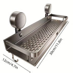 SaugFix: Wall Shelf Shower – Rustproof Plastic Shelf, Floating & Space-Saving with Suction Cups and Towel Hooks