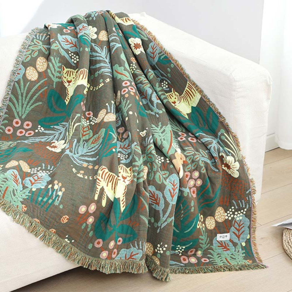 Savanna Dream: Cotton blankets made of cotton with reversible function & distinctive pattern – for bedroom & lounge