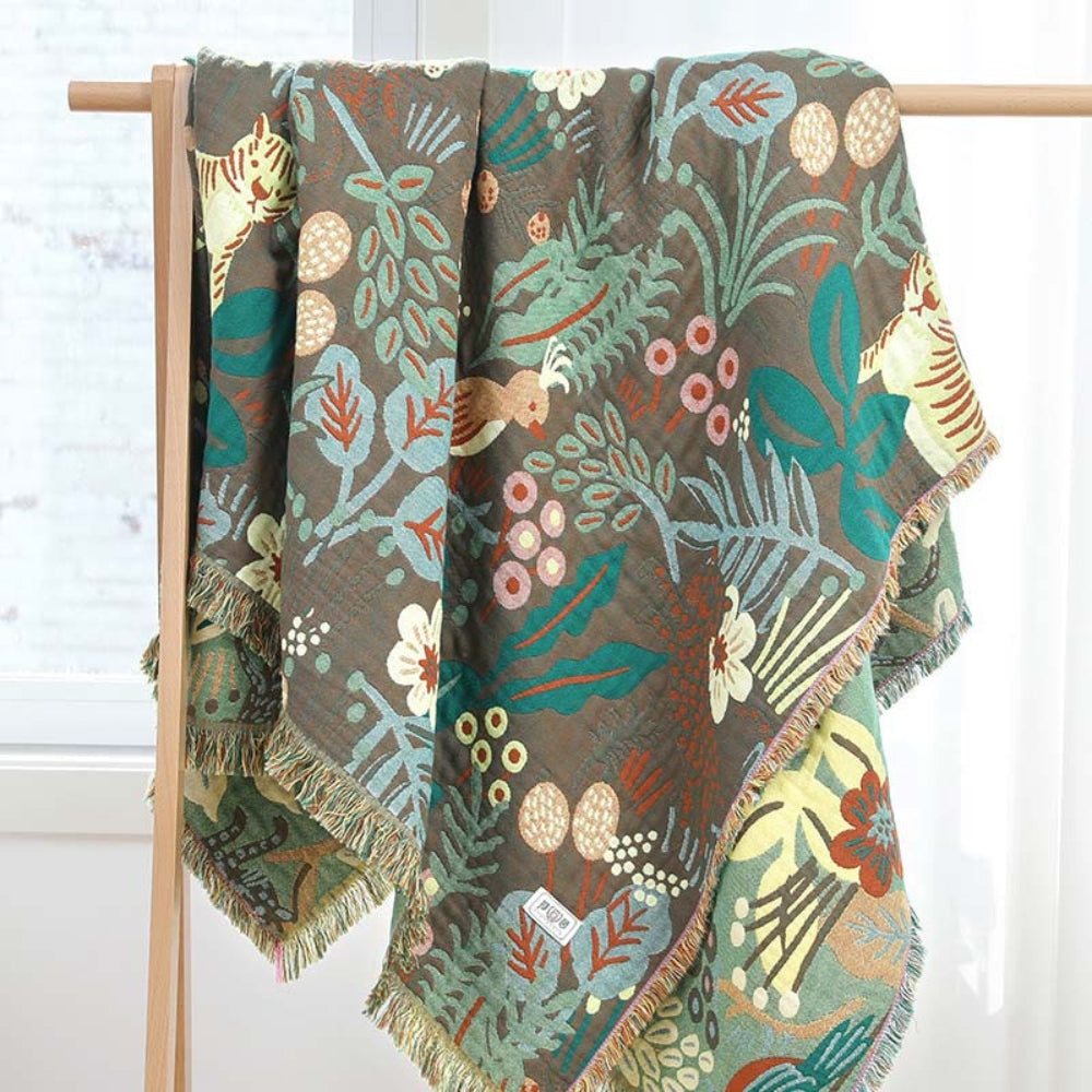 Savanna Dream: Cotton blankets made of cotton with reversible function & distinctive pattern – for bedroom & lounge