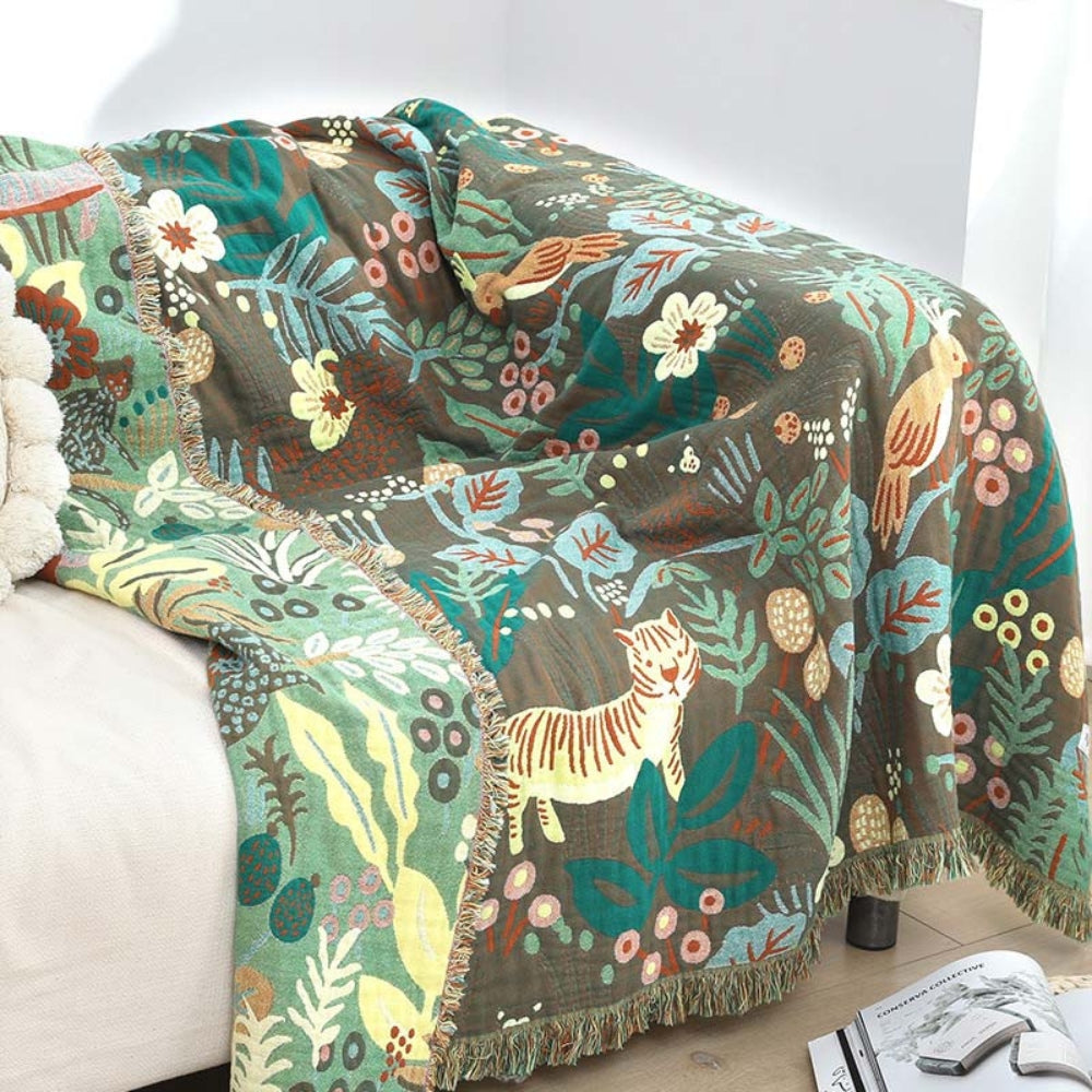 Savanna Dream: Cotton blankets made of cotton with reversible function & distinctive pattern – for bedroom & lounge