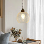 Vintage Copper Glass Globe Pendant Light 1-Light