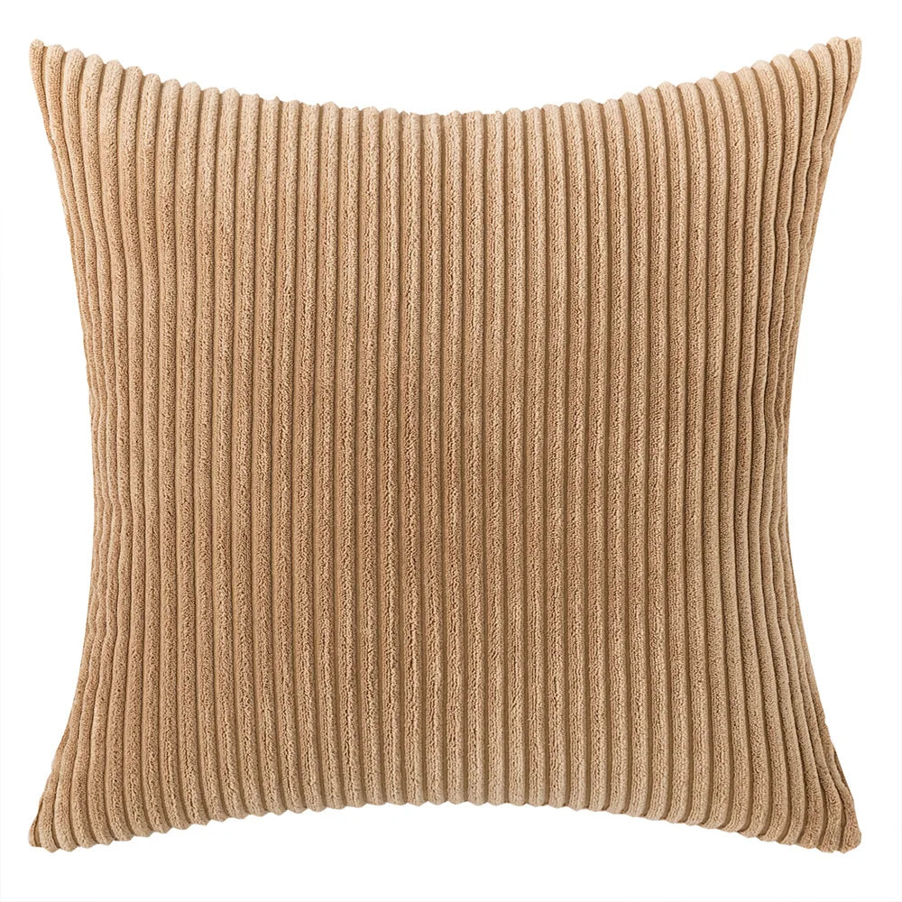Elviron - Corduroy Striped Decorative Pillow Cover