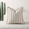 Bela Jacquard Kussenhoes | Luxe Textuur met Fijne Franje Details