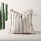 Bela Jacquard Kussenhoes | Luxe Textuur met Fijne Franje Details