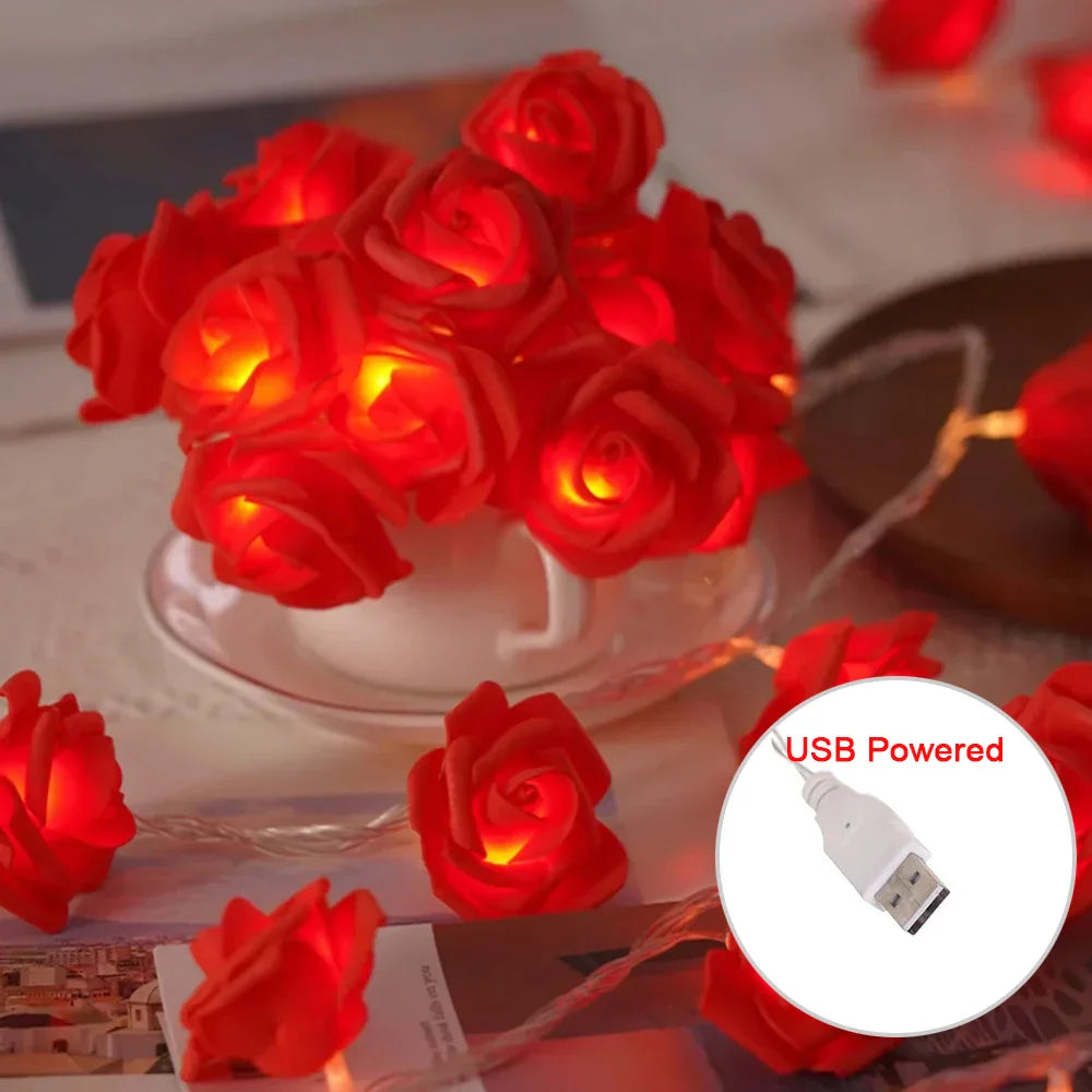 Elodie – Atmospheric LED Rose Light Garland on USB or Battery