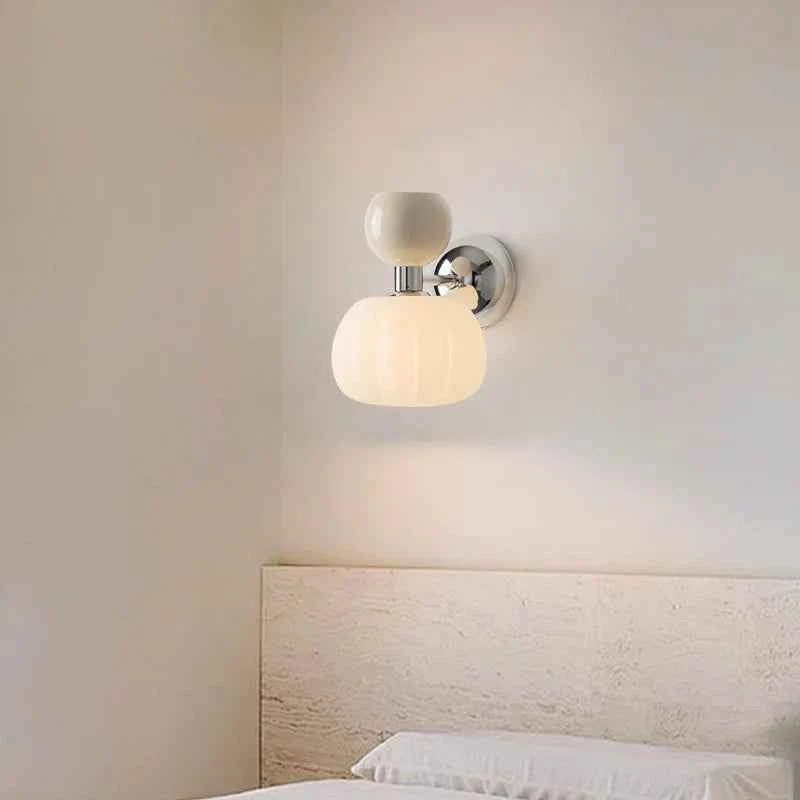 Bello Pumpkin Wall Lamp | Sculpted Glass & Metal Sconce