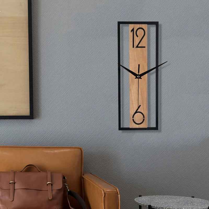 Bela Wall Clock | Slim Wood Grain Design, Silent Quartz Movement