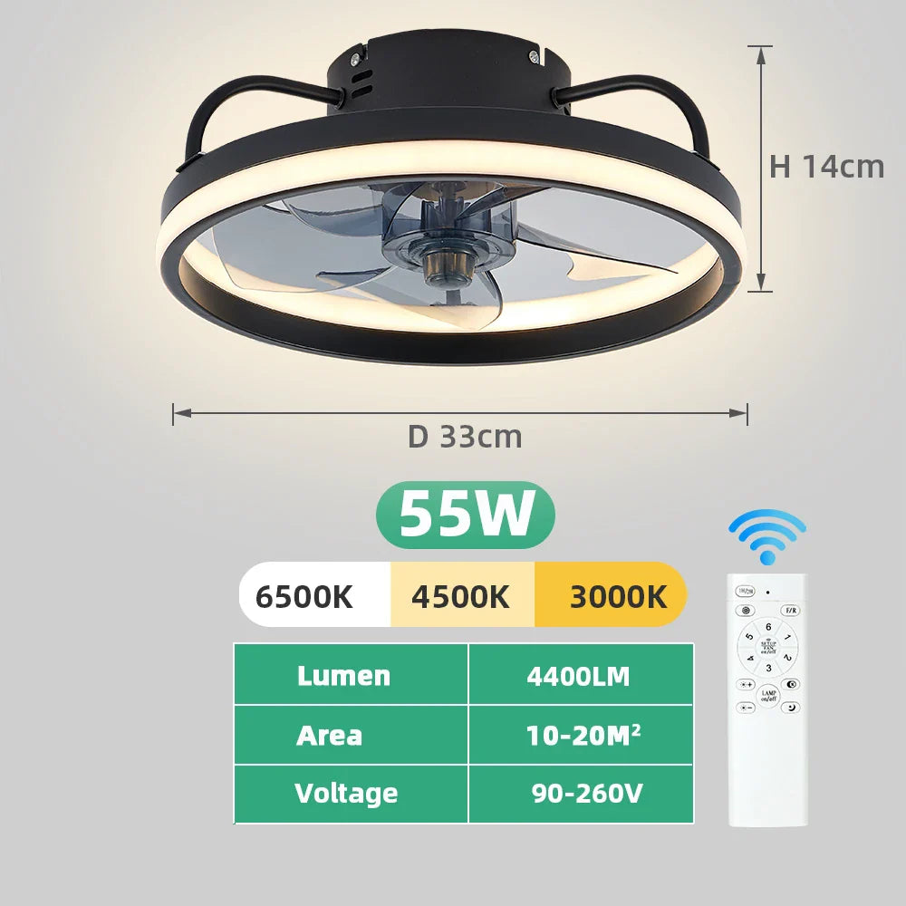 Lumirel - Ceiling Fan with LED Light and Remote Control