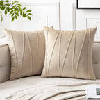 Velmire - Velvet Pillowcase with Wave Line Design 45x45cm
