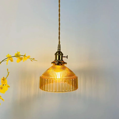 Avenora - Glass Pendant Lamp with Brass