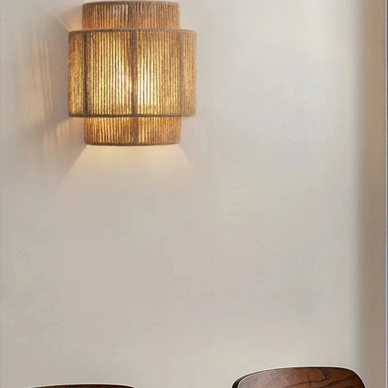 Brio Rattan Wall Lamp | Handwoven Natural Light Fixture