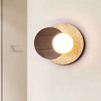 Bela Wabi-Sabi Wall Lamp | Natural Stone & Wood, Soft Ambient Glow